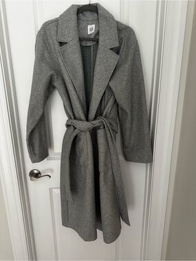 GAP Gray Belted Wrap Robe Coat